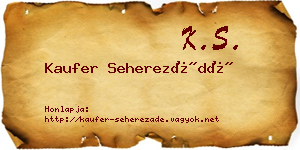 Kaufer Seherezádé névjegykártya